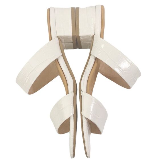 Corso Como CC Faeya croc embossed white square heel double strap sandal size 6 - Picture 5 of 11